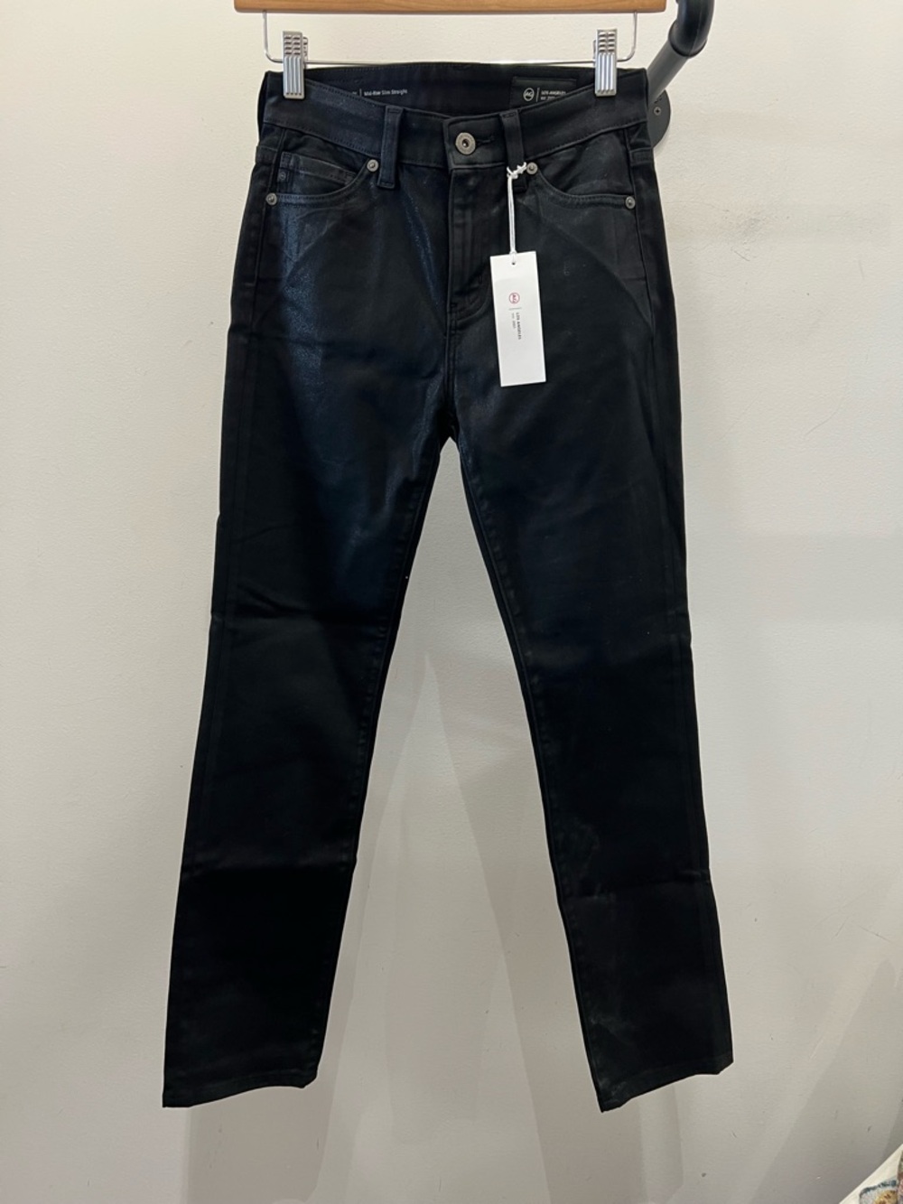 Ag Black Coated Skinny Jeans PM